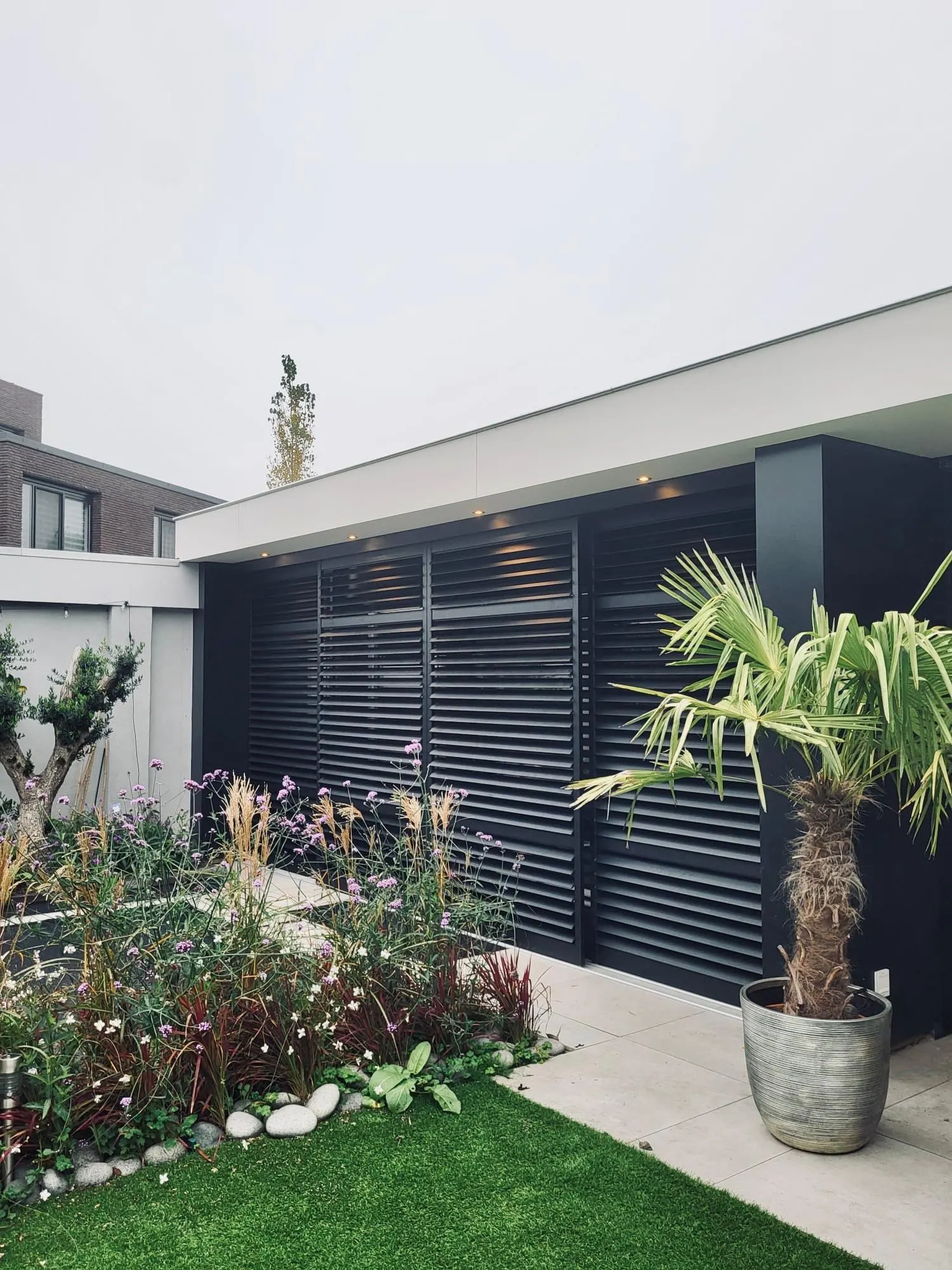 Aluminium shutter installation detail on a residential project