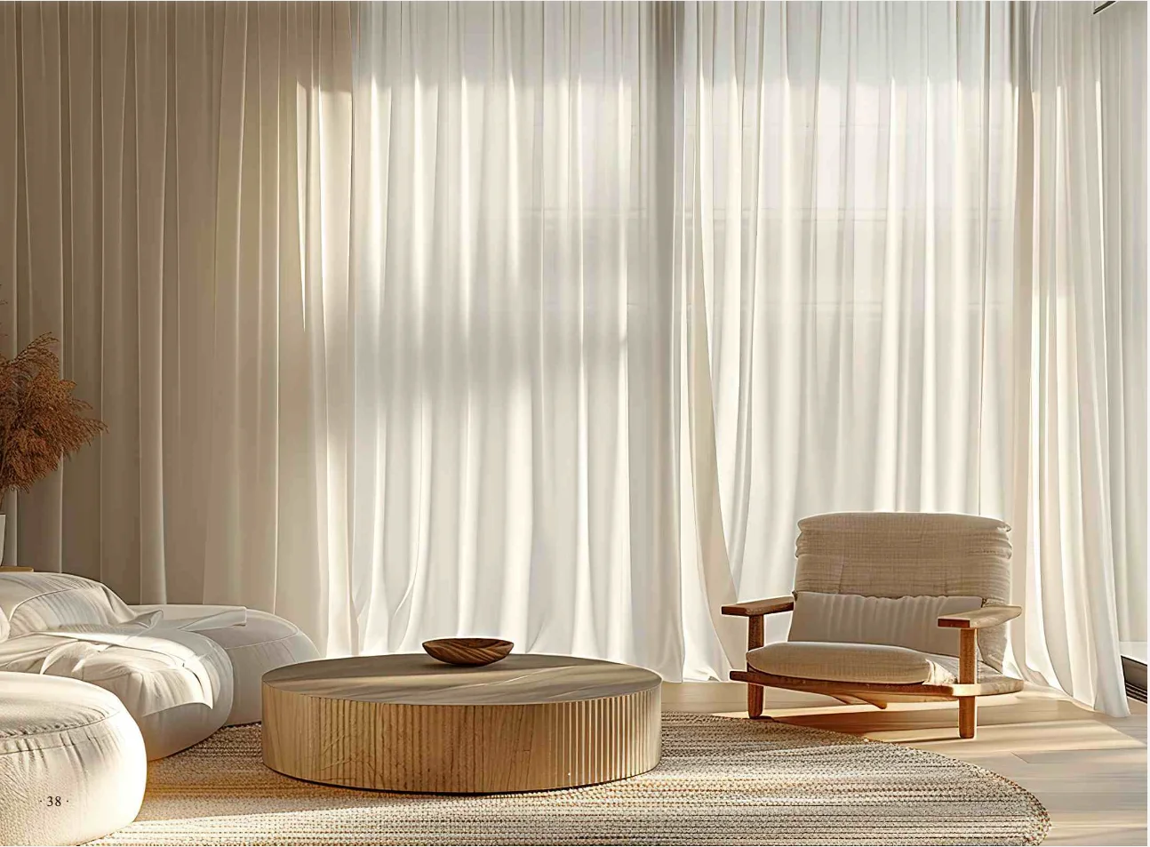 Pinch pleat sheer curtains in a bright living room - Underwood